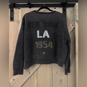 LIKE NEW Vintage Havana Side Zip Graphic Sweater